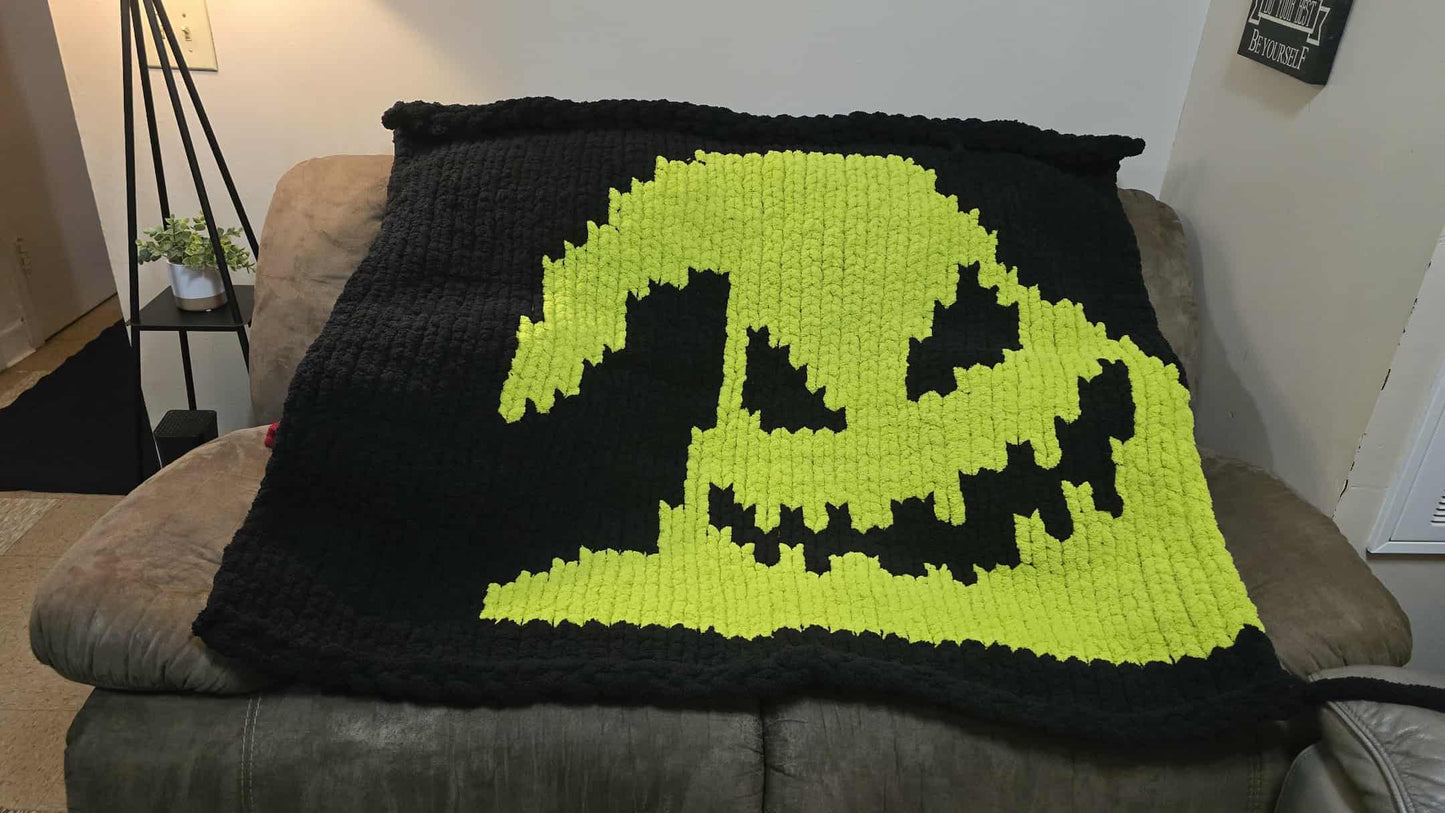 Oogie Boogie Night Chunky Knit Blanket Pattern
