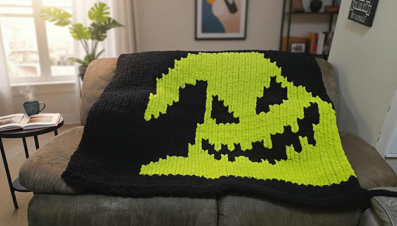 Oogie Boogie Night Chunky Knit Blanket Pattern