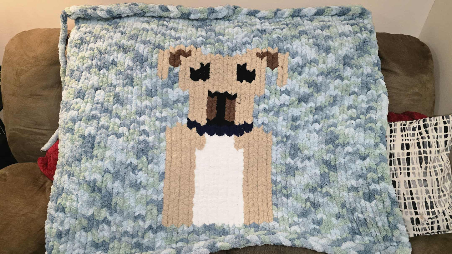 Fur-Ever Warm Dog Blanket Pattern | Hand/Finger Knitting Pattern | Pet Lover Gift | Cozy Dog Design | DIY Blanket PDF by Wicked Warmth
