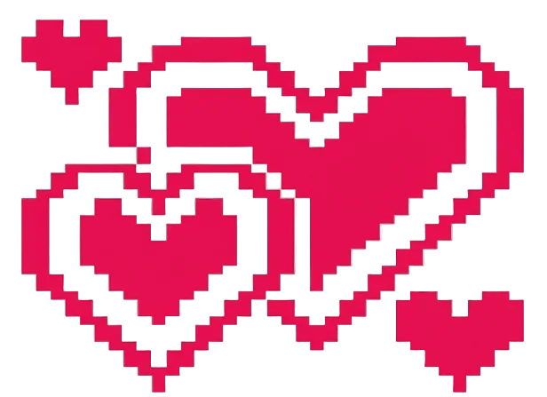 Pixelated heart Pattern design on a white background