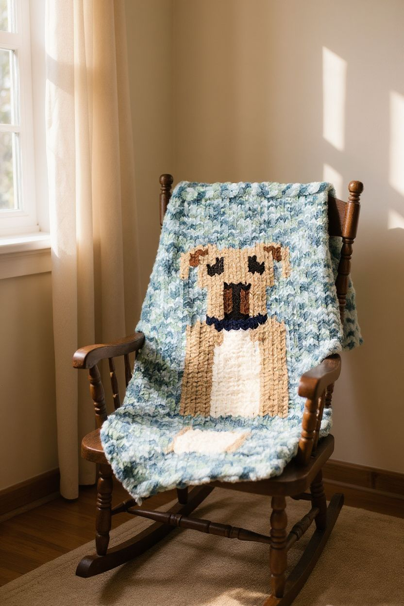 Fur-Ever Warm Dog Blanket Pattern | Hand/Finger Knitting Pattern | Pet Lover Gift | Cozy Dog Design | DIY Blanket PDF by Wicked Warmth