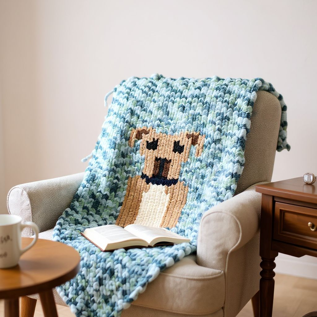 Fur-Ever Warm Dog Blanket Pattern | Hand/Finger Knitting Pattern | Pet Lover Gift | Cozy Dog Design | DIY Blanket PDF by Wicked Warmth