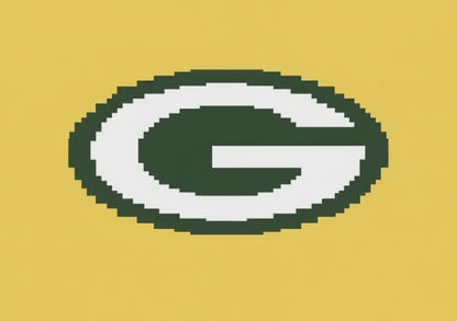 Green Bay Packers logo on a yellow background