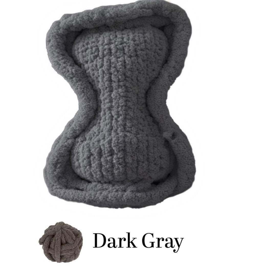 Dark Gray Bone Haven Pet Bed