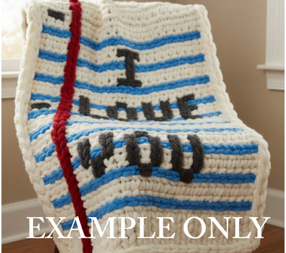 💗 Lined with Love Chunky Knit Blanket | Digital PDF Step-by-Step Pattern 💗