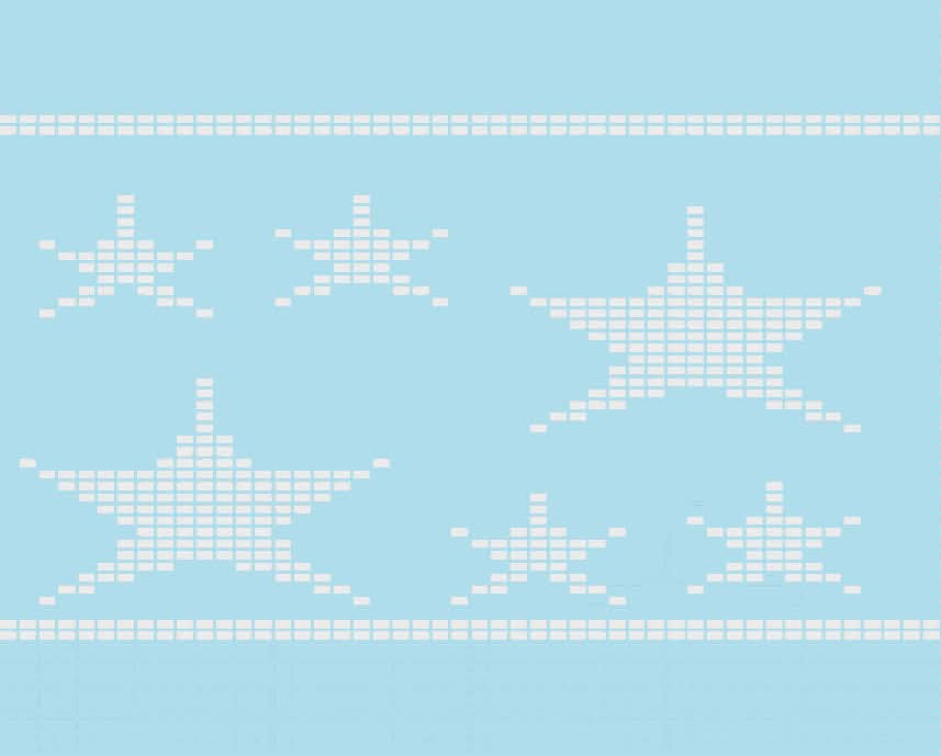 Pattern of white stars on a light blue background