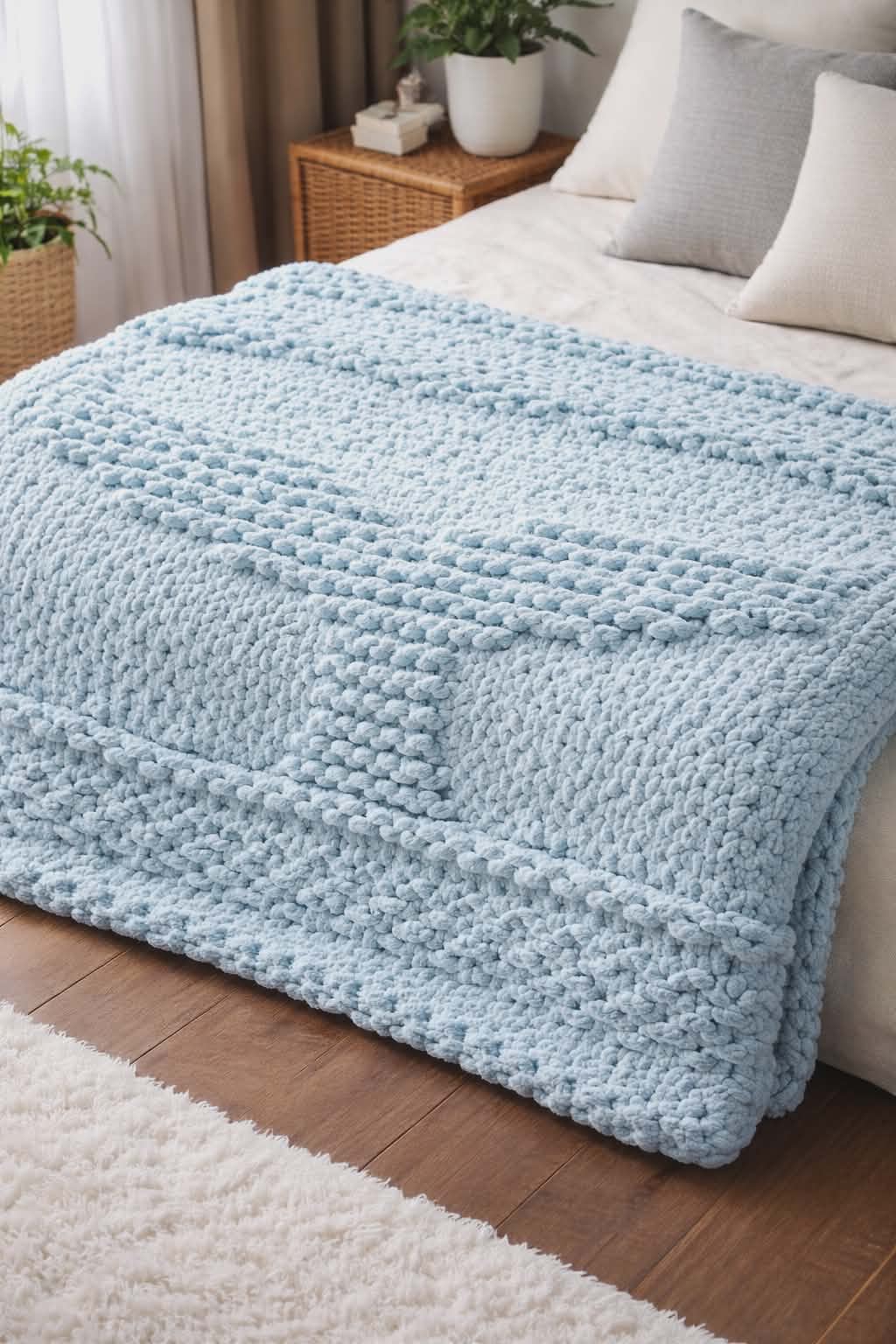 🧜🏽‍♀️🐚Mermaid Tail - Textured Chunky Knit Blanket | Digital PDF Step-by-Step Pattern🐚🧜🏽‍♀️