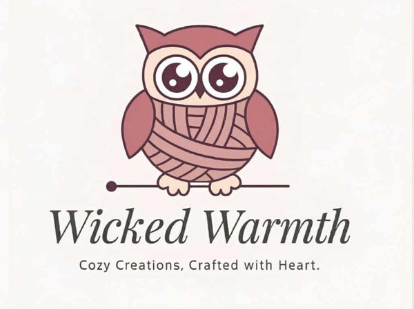 Logo of 'Wicked Warmth' with an owl design on a white background