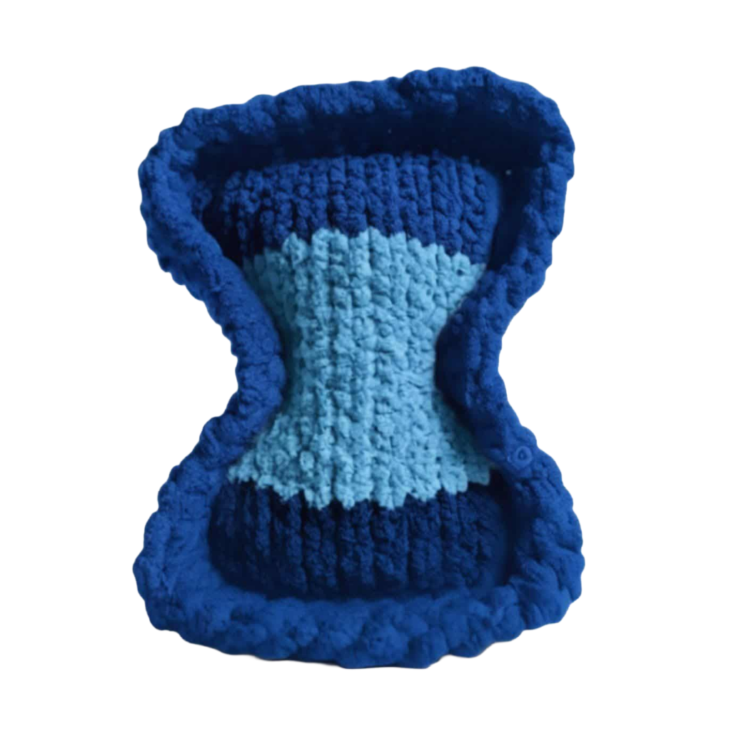 Navy-Spa Blue Striped Bone Haven Pet Bed