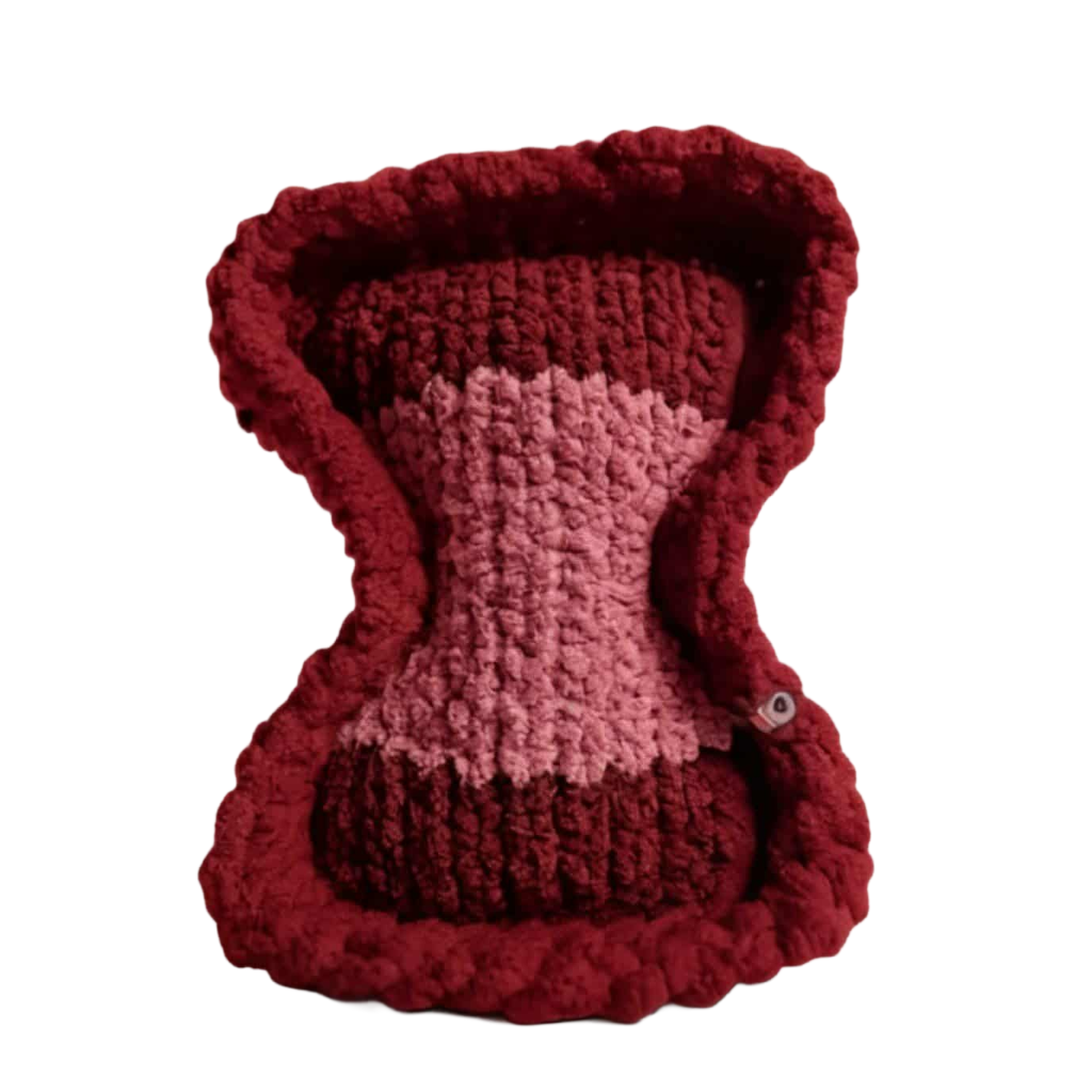 Cranberry-Mulberry Striped Bone Haven Pet Bed