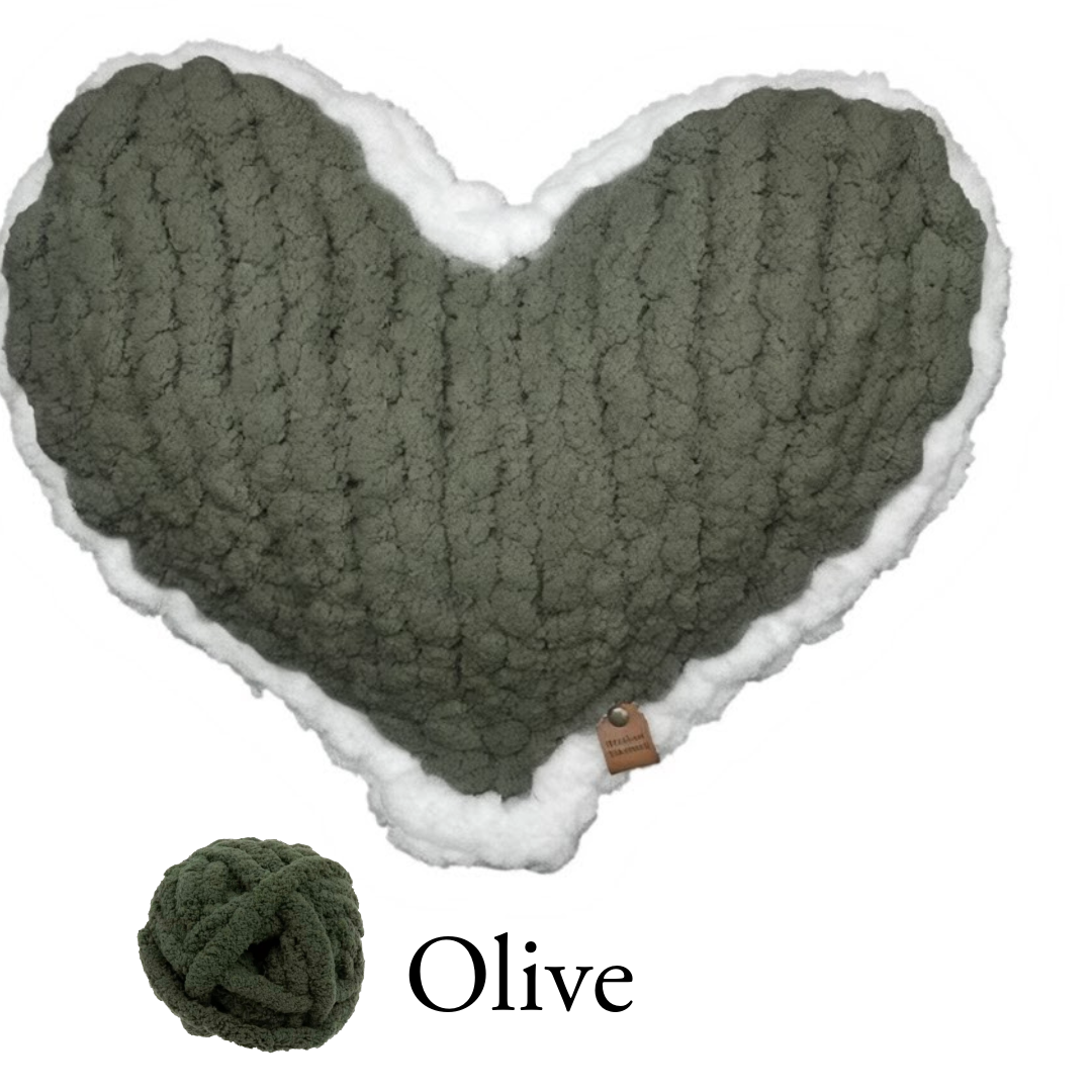 Olive Enchanted Heart Pillow 