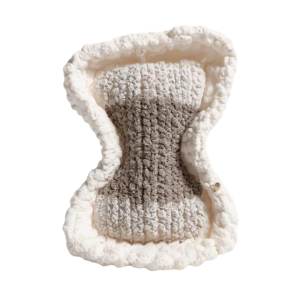 Ivory-Truffle Striped Bone Haven Pet Bed