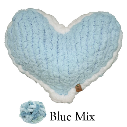 Blue Mix Enchanted Heart Pillow 