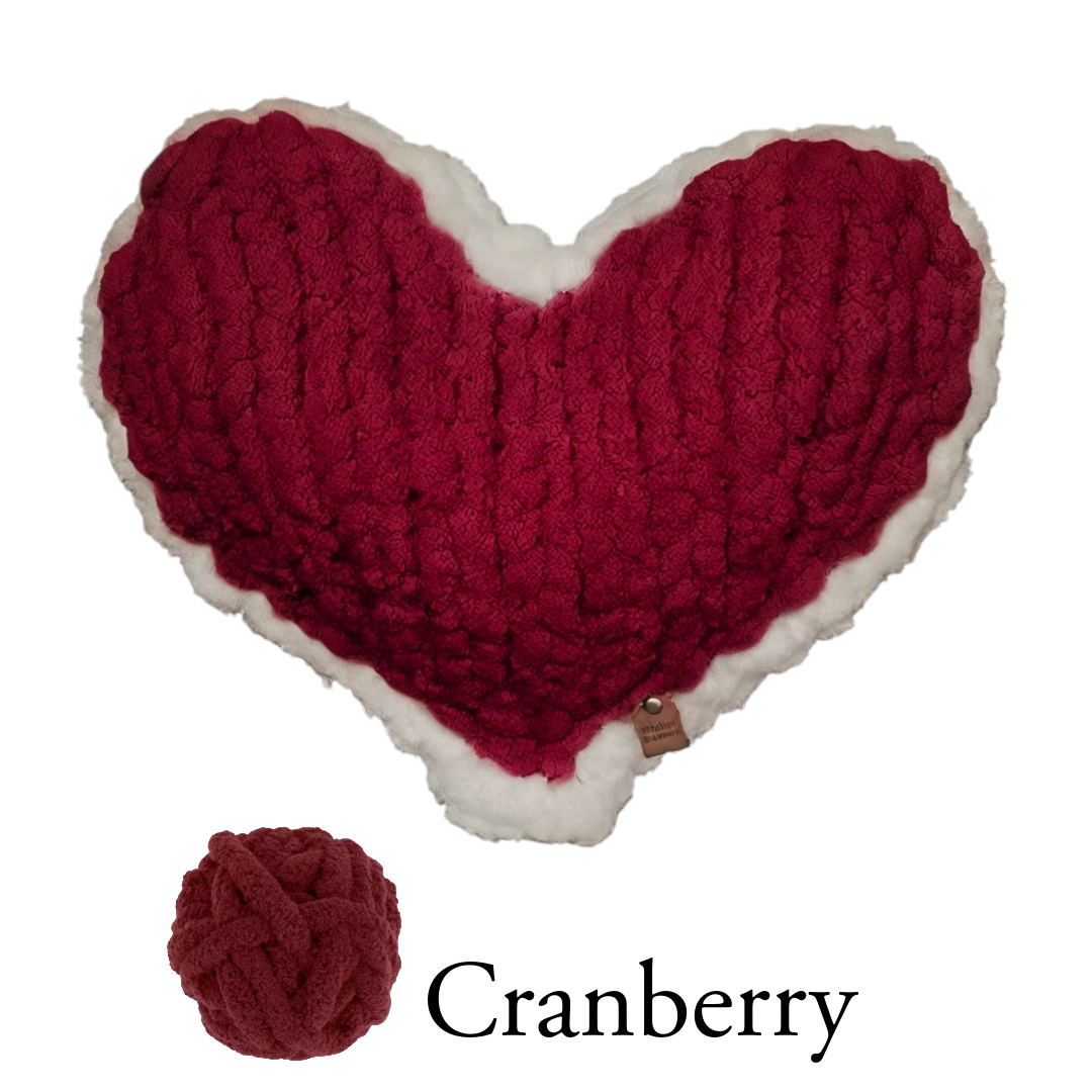 Cranberry Enchanted Heart Pillow 