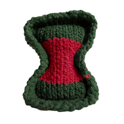 Forest Green-Red Striped Bone Haven Pet Bed