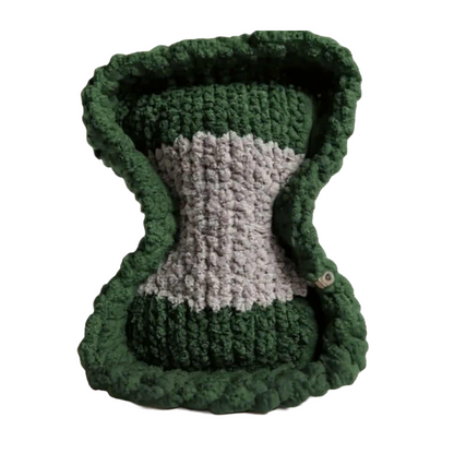 Olive-Light Gray Striped Bone Haven Pet Bed
