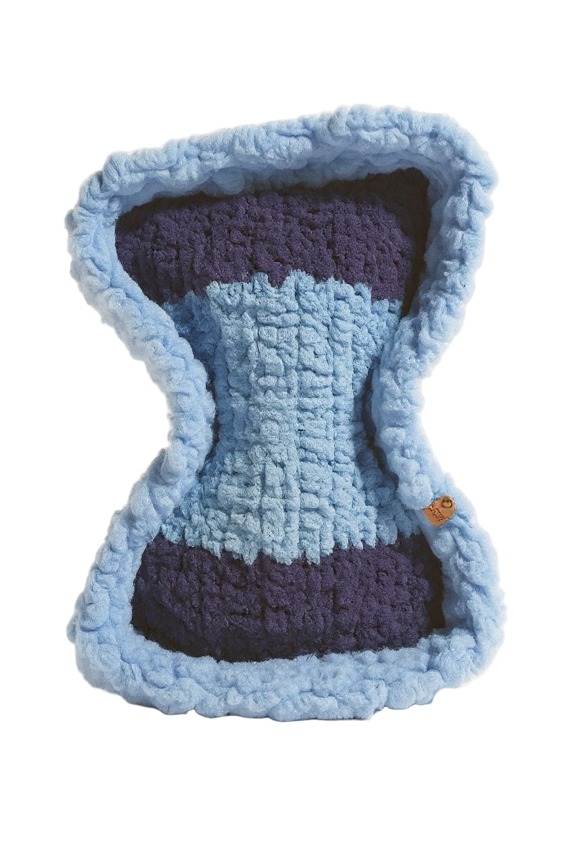 Spa Blue-Country Blue Striped Bone Haven Pet Bed