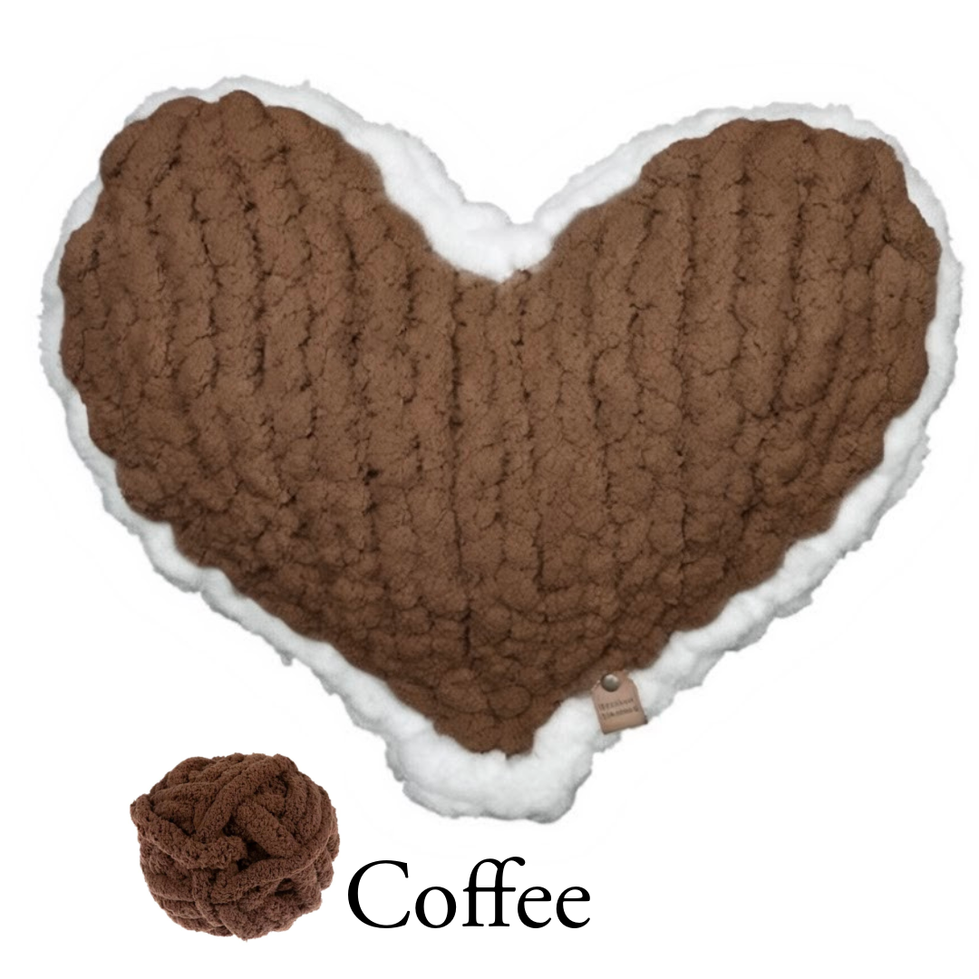 Coffee Enchanted Heart Pillow 