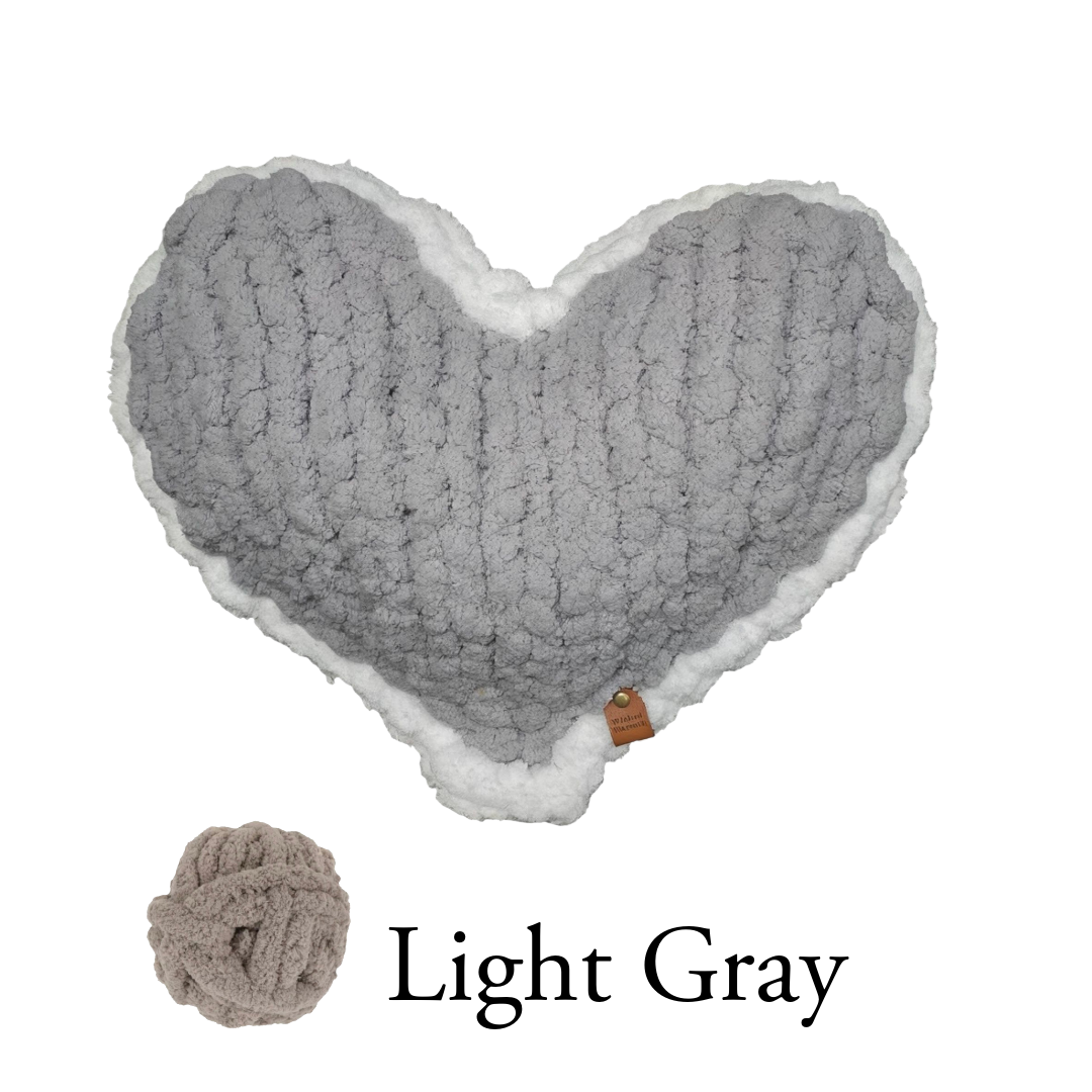 Light Gray Enchanted Heart Pillow 