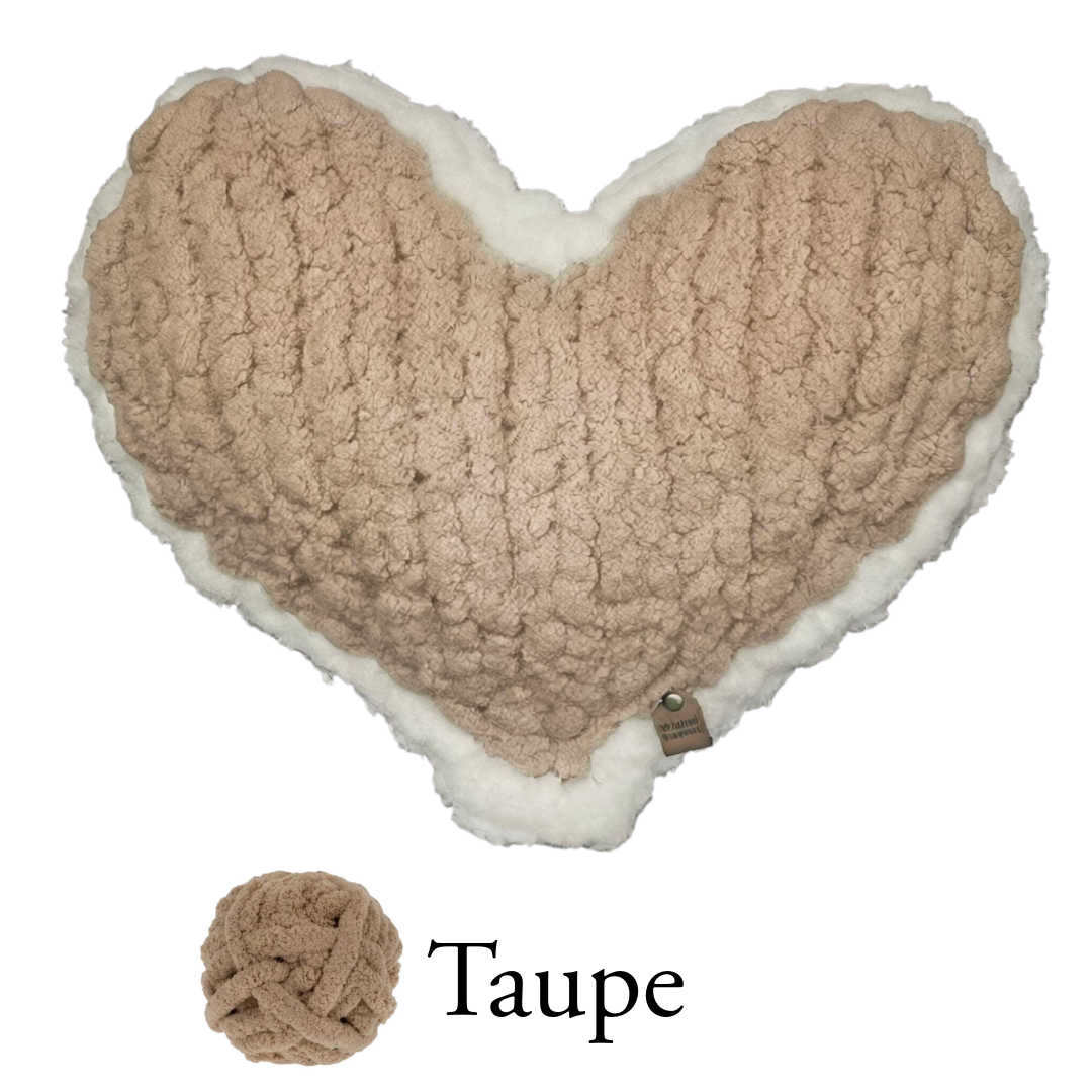 Taupe Enchanted Heart Pillow 