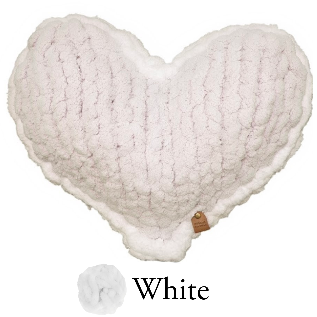White Enchanted Heart Pillow 