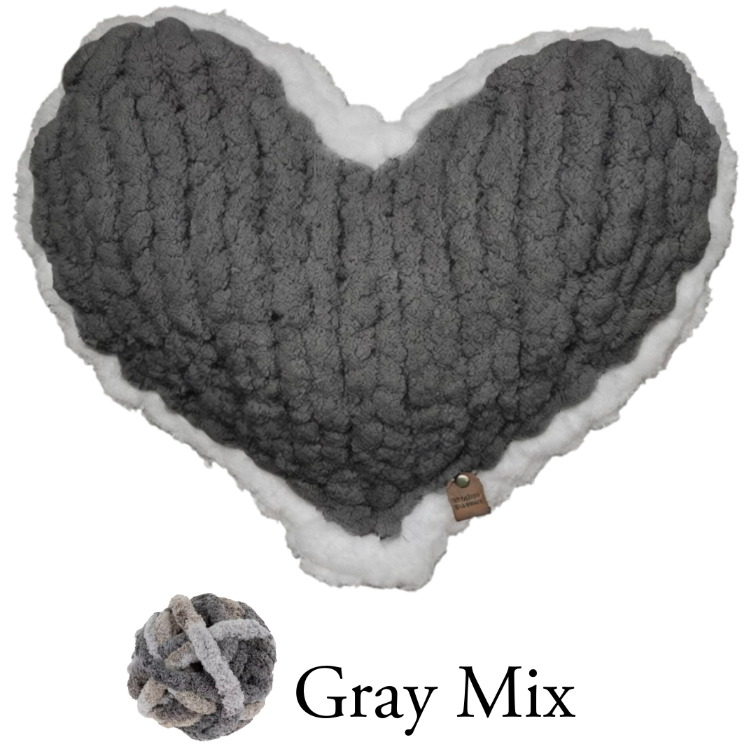 Gray Mix Enchanted Heart Pillow 
