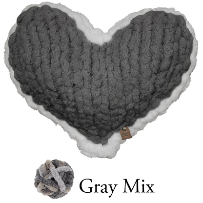 Gray Mix Enchanted Heart Pillow 