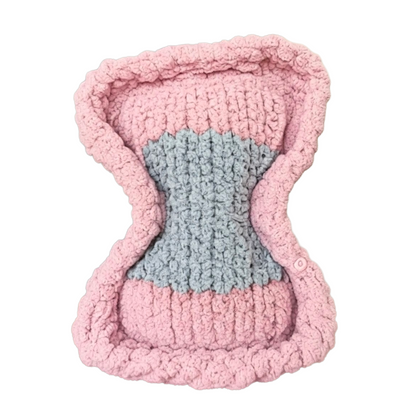 Soft Pink-Light Gray Striped Bone Haven Pet Bed