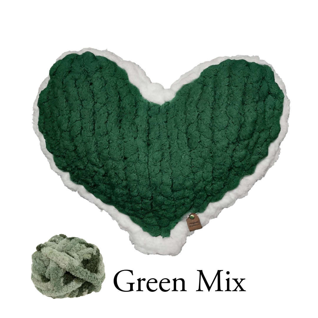 Green Mix Enchanted Heart Pillow 