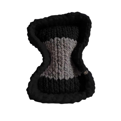 Black-Dark Gray Striped Bone Haven Pet Bed