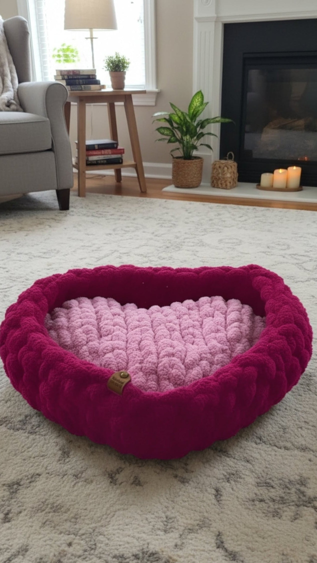 🐾💖 Pawfectly Loved Pet Bed – Heart-Shaped Custom Bed | Plush & Cozy | Handmade with Love 💖🐾