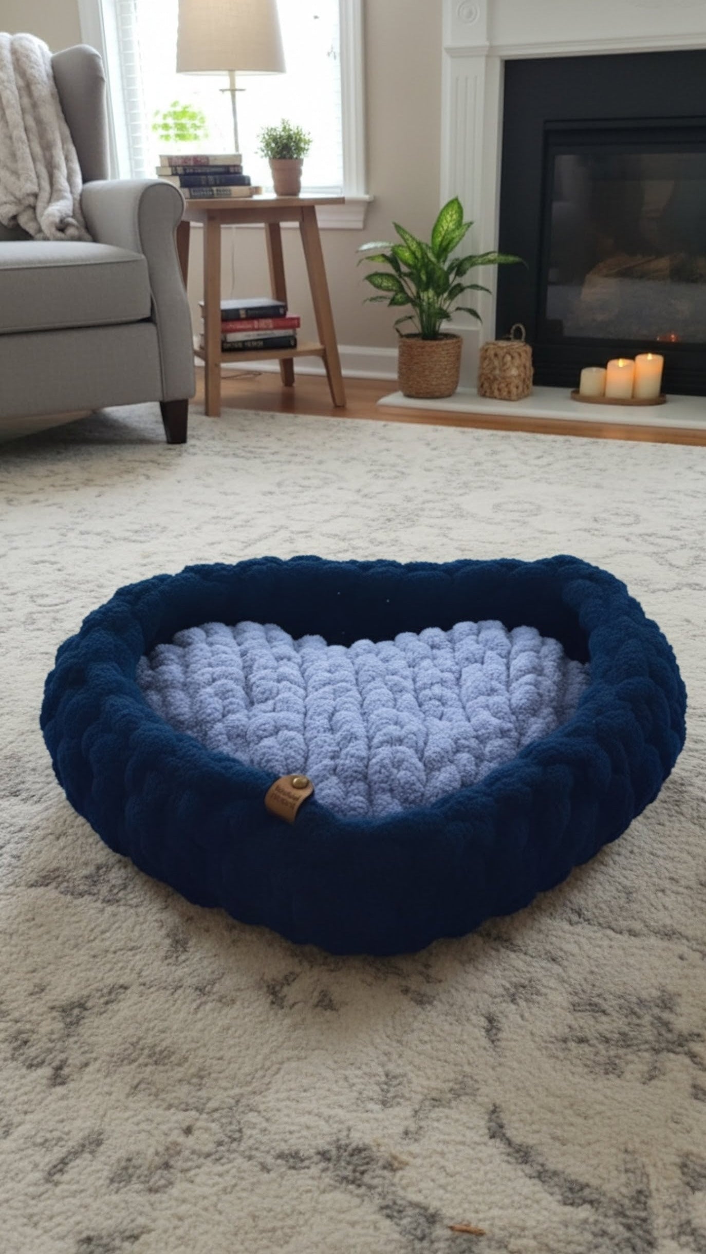 🐾💖 Pawfectly Loved Pet Bed – Heart-Shaped Custom Bed | Plush & Cozy | Handmade with Love 💖🐾