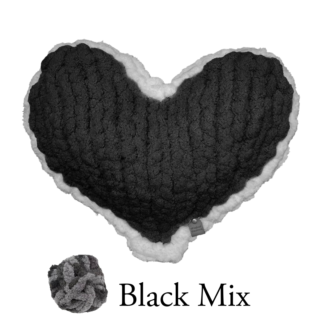 Black Mix Enchanted Heart Pillow 