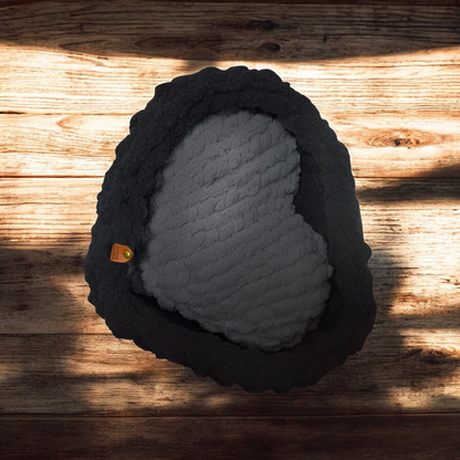 Black and Dark Gray Heart Shaped Pet Bed